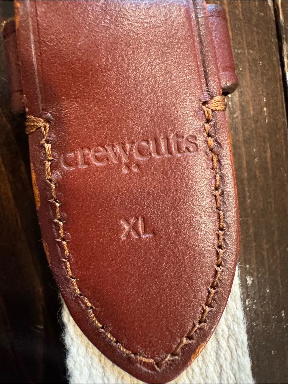 Crewcuts Navy & Brown Canvas Belt Christmas Tree in Truck Youth Holiday Preppy